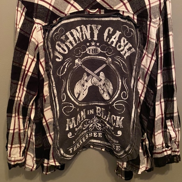 Custom Johnny Cash Patch Flannel - Picture 3 of 4